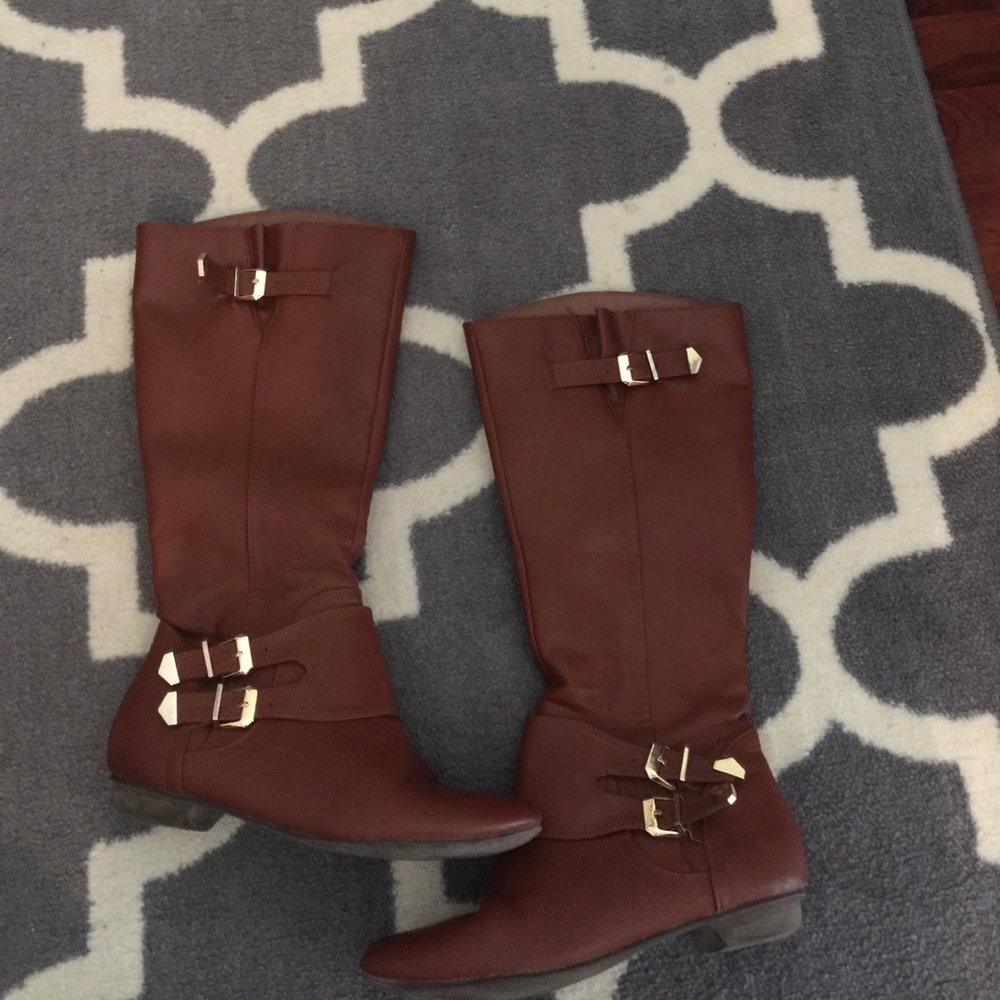 Brown riding boots